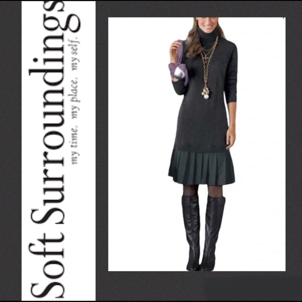 Soft Surroundings Chloe Grey Sweater Dress - Picture 1 of 3